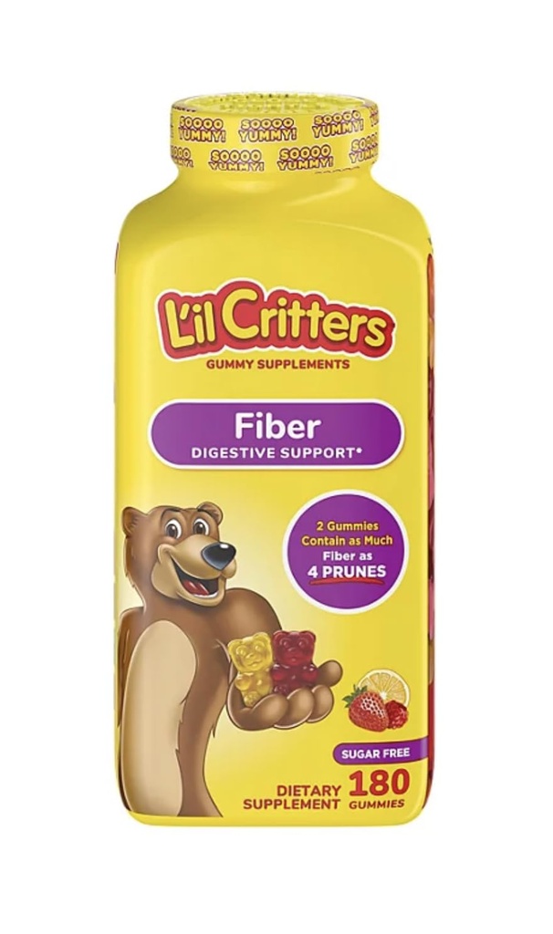 L'il Critters Fiber Gummies, Sokeriton, 180