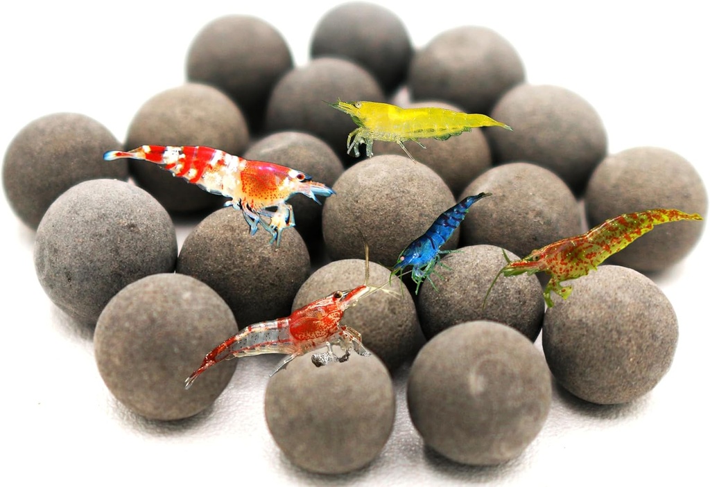 Awesome Industries Betta & Shrimp Tourmaline Mineral Balls akvaario vesi hoitoaine yli 30 elementtiä parantaa veden laatua, pH tasapaino, terveys, väri & jalostus (20 Pack Regular)
