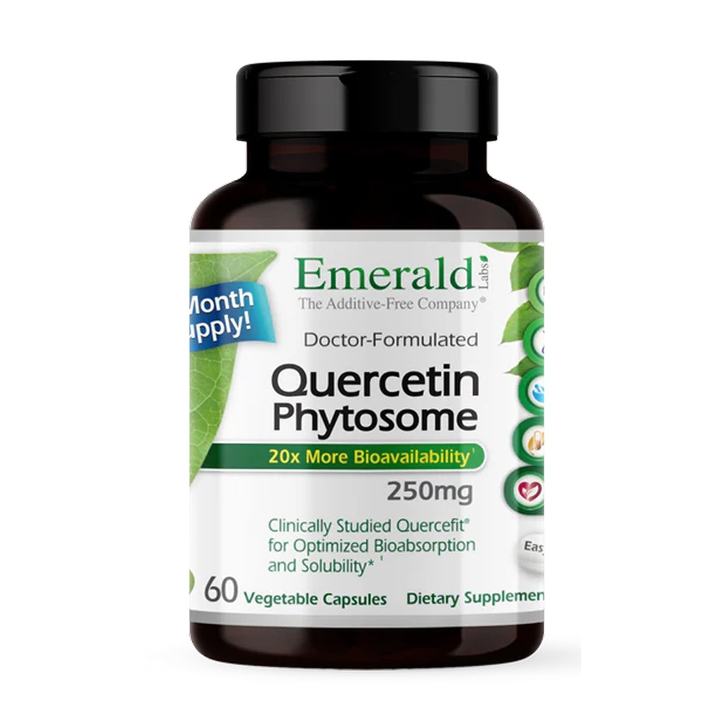 EMERALD LABS Quercetin Phytosome - Quercetin Complex för immunstöd - Vegan & Gluten-Free - 60 Vegetabiliska kapslar