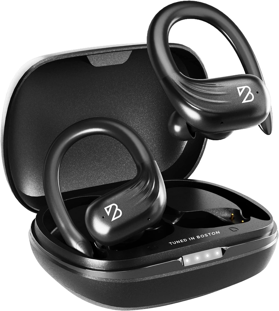 Back Bay Audio Runner 60 Wireless Running Earbuds, 80 Hour Long Battery Life Over The Ear med EarHooks, Wrap Around Earphones Wireless Bluetooth Earbuds med mikrofon, hörlurar i öronhörlurar