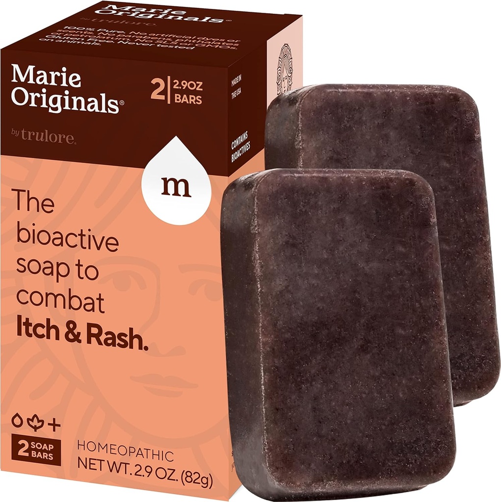 Marie Originals Citch Relief Saippua Body Wash Bar - Kaikki Natural Instant Relief insect Bites, Chicken Pox, Chiggers ja muut ihon ärsytystä eli. Anti- kutina rauhoittava saippua (2 pakkaus)