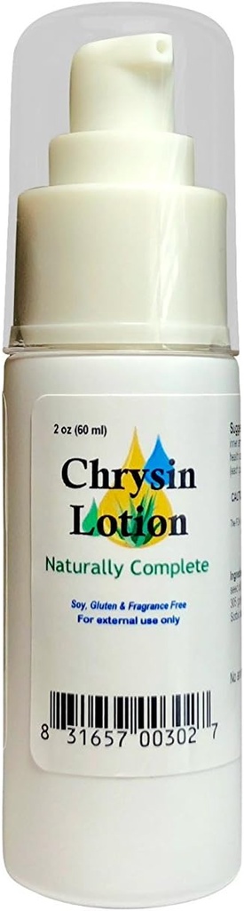 Chrysin - ei-GMO - Tuoksumaton - miehille ja naisille 2 oz. Pumppupullo