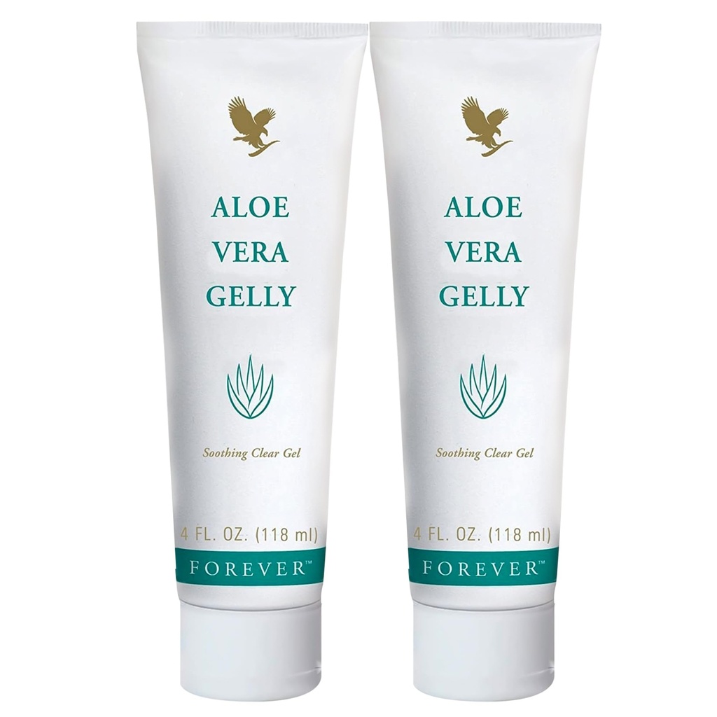 Forever Living - Aloe Vera Gelly - Pure Aloe geeli rauhoittaa, kosteuttaa ja kunto - Vegaani ja Gluteeniton - 4 fl oz (Pakkaus 2)