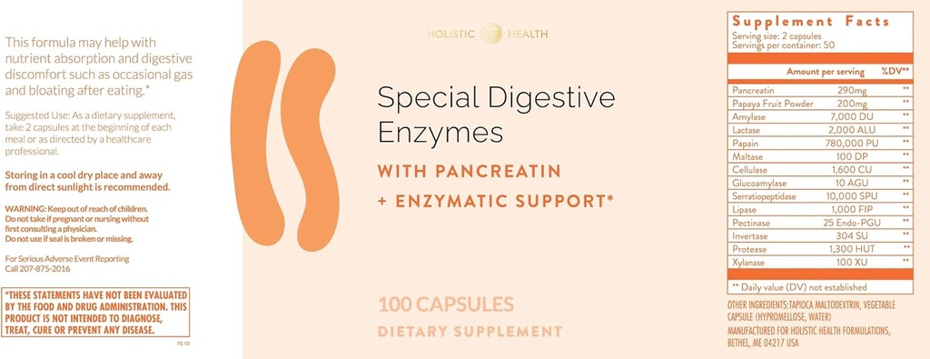 Holistic Health Special Digestive Enzymes 100 kapslar
