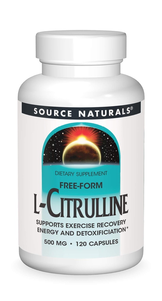 Source Naturals L-Citrulline - tukee liikunnan hyödyntämistä, energiaa ja detoxification*, 500 mg - 120 kapselia