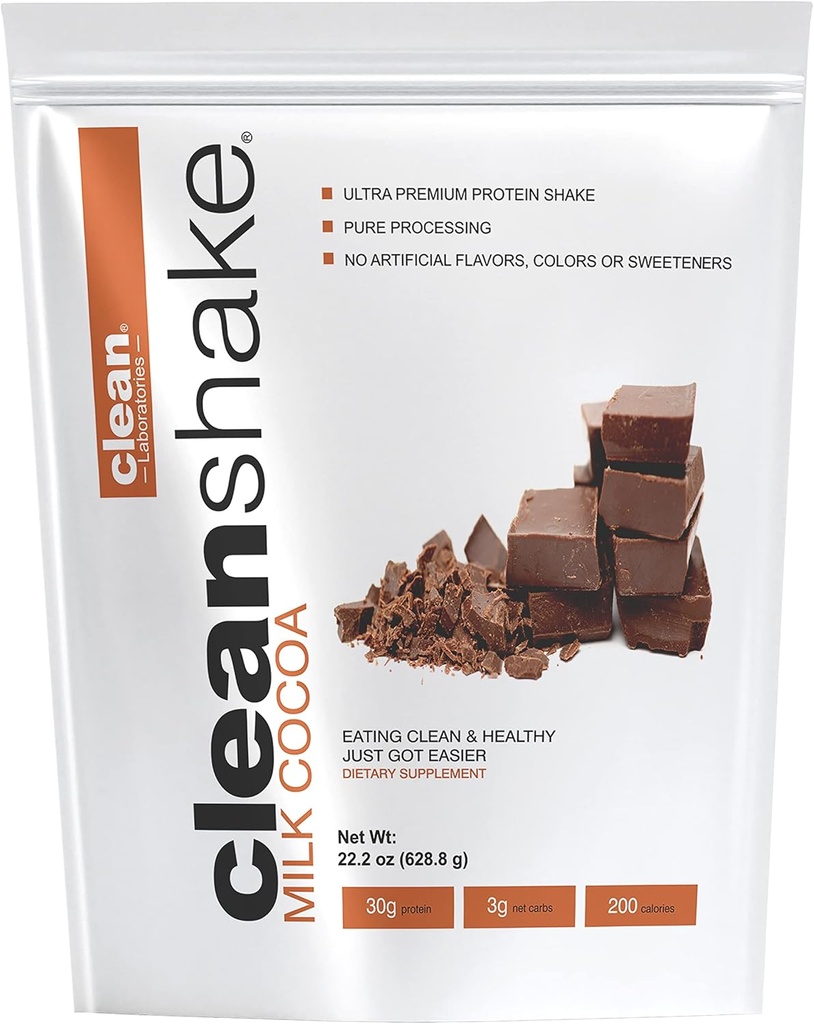 CleanShake Ultra-Premium Protein Shake. Clean Protein Powder Shake with 21 Organic Ingredients, 23 Vitamiineja ja Minerals, and non-GMO and rGBH-free Grass Fed Whey Protein. Proteiinisertifioitu.