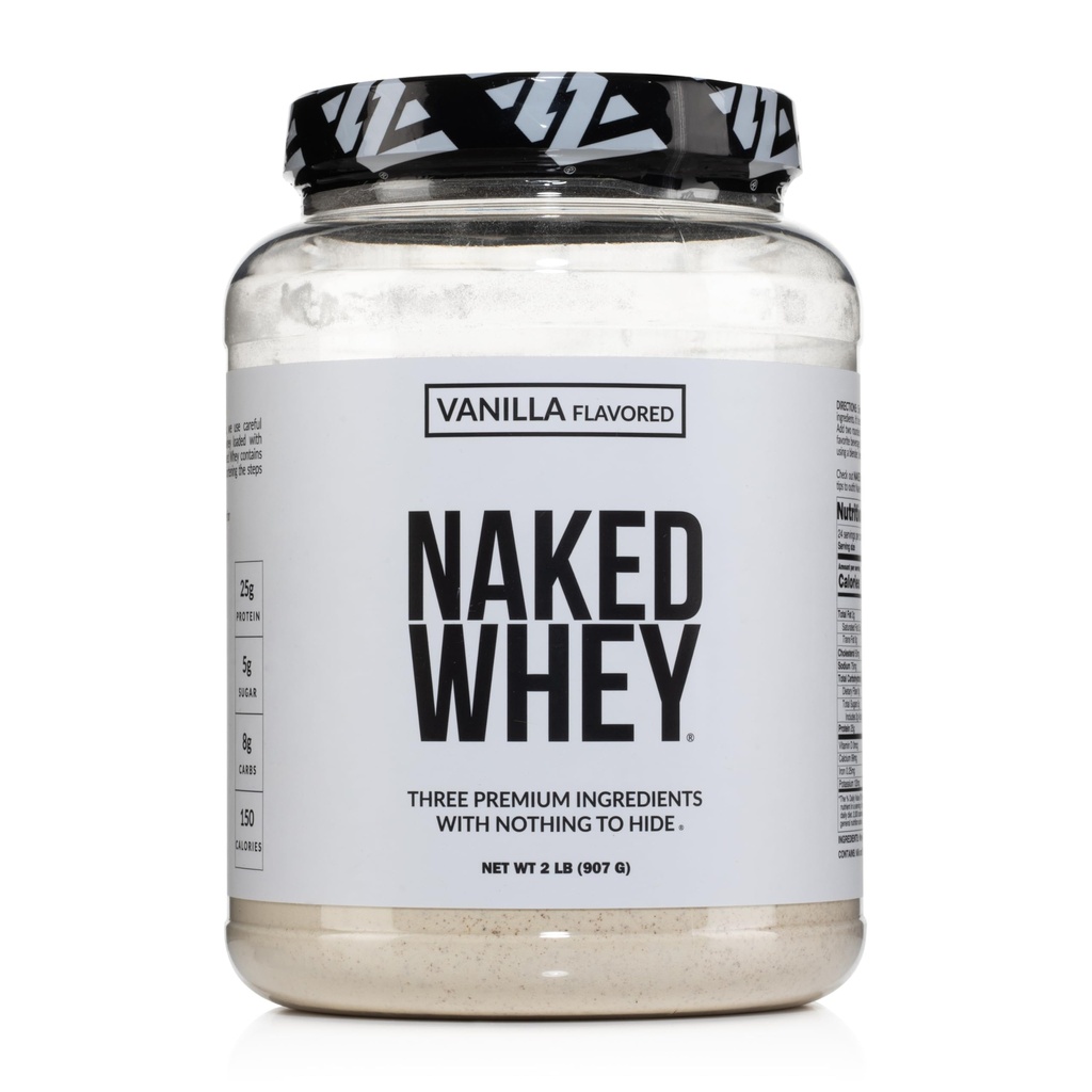 NAKED Hera Vanilla Protein Powder - Vain 3 Ainesosat - Grass Fed Whey Protein Powder, Vanilla Flavor, ja Organic Coconut Sugar, NSF Certified, Ei GMO, Ei soijaa, ja Gluteeniton - 24 Tarjoilu