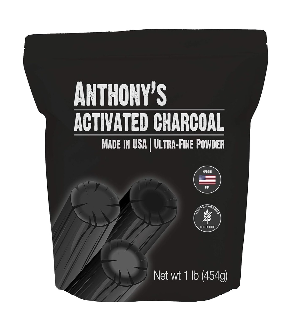 Anthonys aktiverade kol, 1 lb, Made in USA, Ultra Fine, Gluten Free & Food Grade