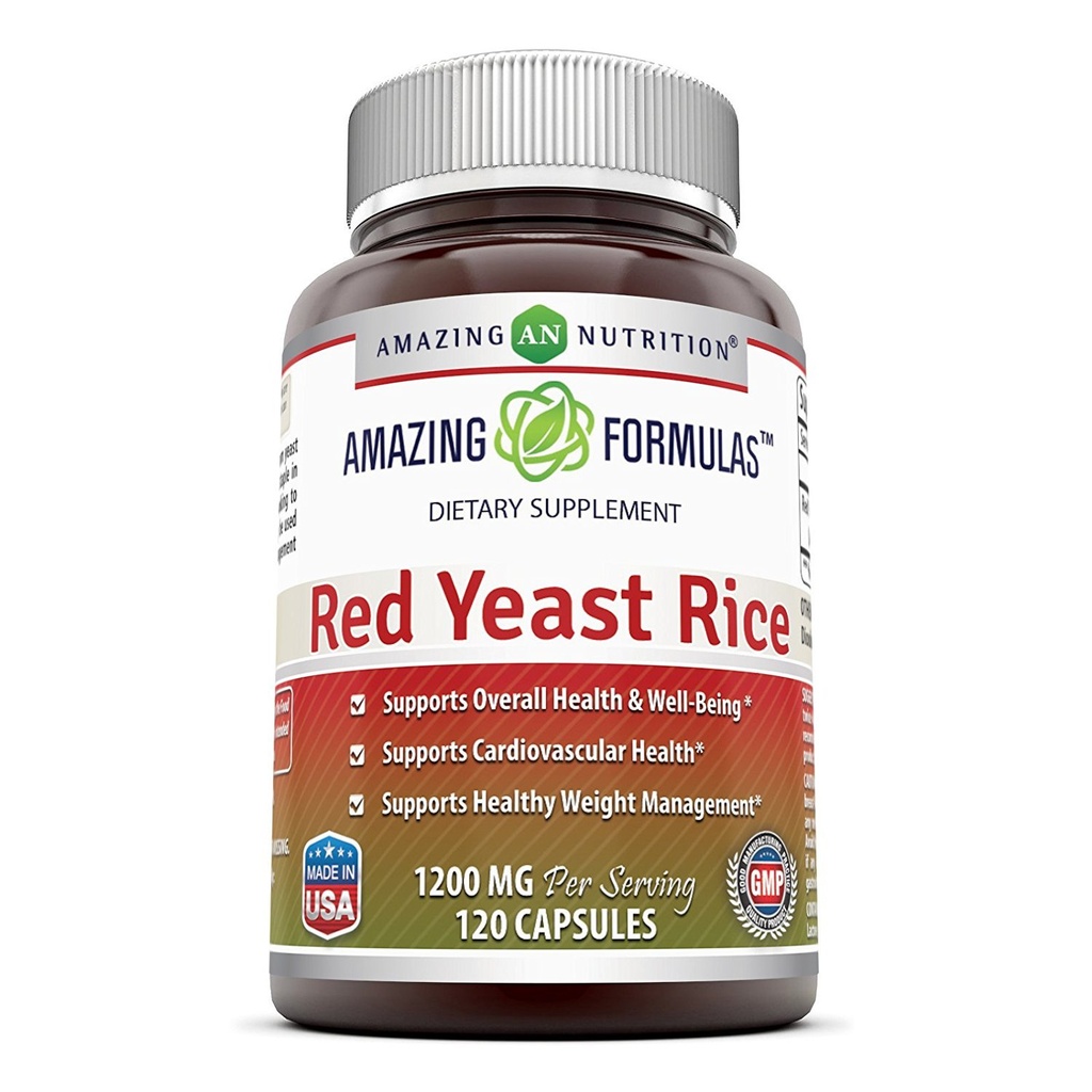 Hämmästyttävä Formula Red Yeast Rice 1200mg per tarjoilu kapselit täydennysosat Ei-GMO 