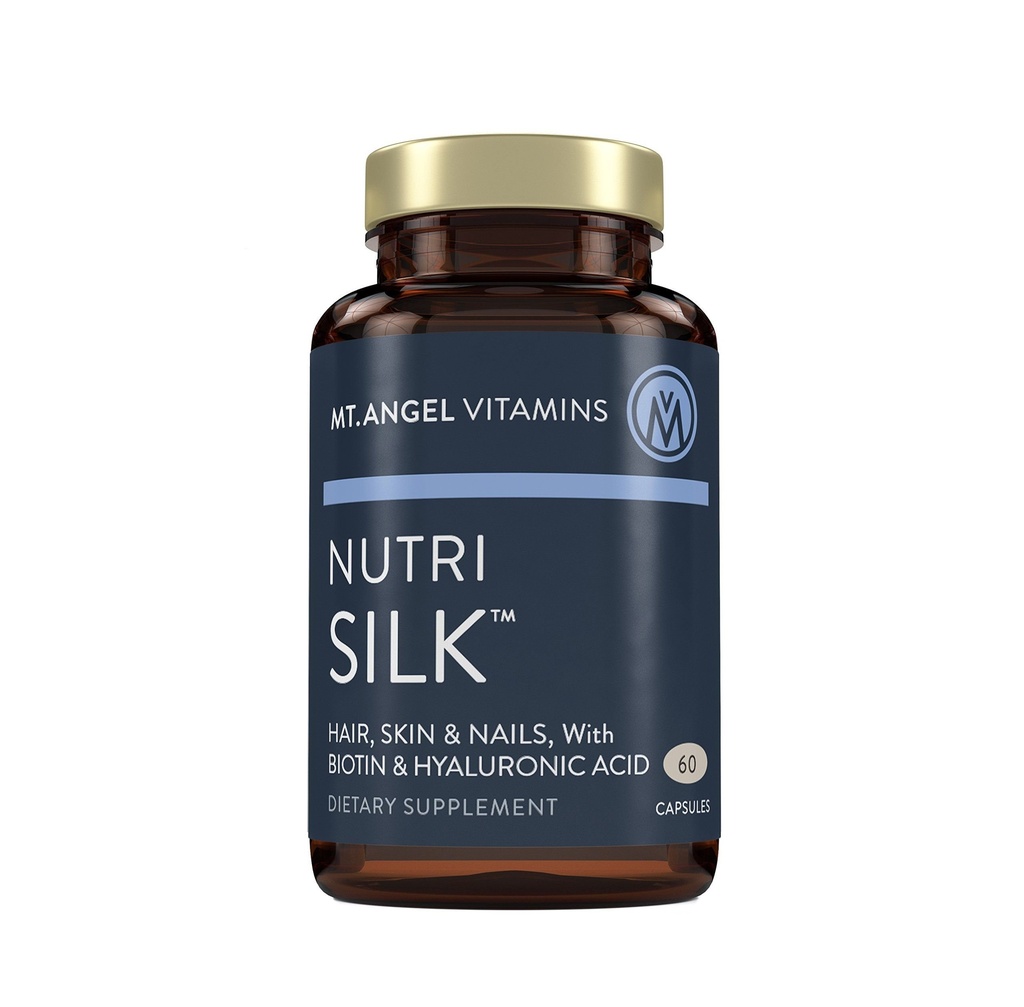 Enkelivitamiinit: NutriSilk-kapselit. Edistää terveitä hiuksia ja ihoa, tehostaa kollageenia, B-vitamiinia, 60 kapselia