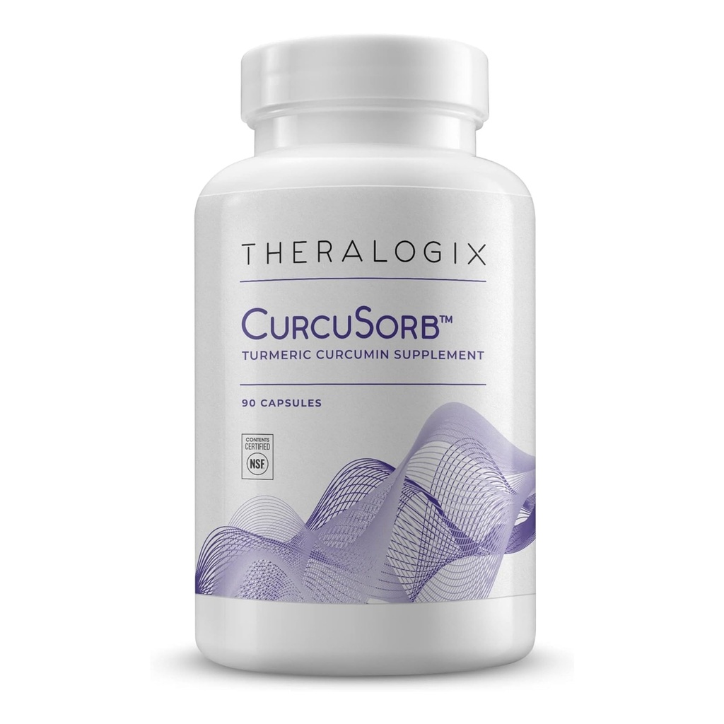Theralogix CurcuSorb Turmeric Curcumin Supplement - 90-dagars Supply - High-Absorption Turmeric Curcumin - Stöder Brain, Heart, Immune & Joint Health - Aids Healthy Aging - NSF Certified - 90 kapslar
