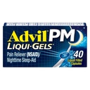 Advil PM Liqui-Gels Pain Reliever ja Nighttime Sleep Aid, Pain Medicine kanssa Ibuprofeeni kivunlievitystä ja Difenhydramiini HCL varten uniapu - 40 nestemäistä täytetty kapselit - Takaisin College