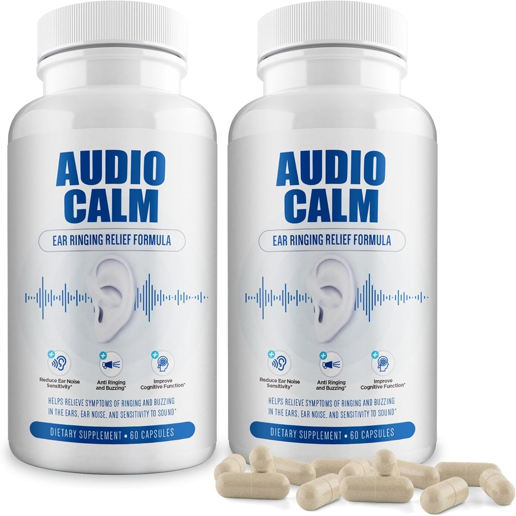 Audio Rauhoitu - Tinnitus Relief täydentää ... Natural Stop Tinnitus Solution - Relieves korvan sormus, summeri, Klikkaaminen ... 60 kapselia (2)