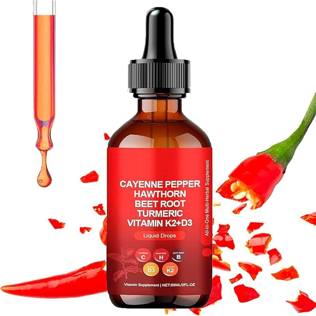 Aeloro Cayenne Drops, Aeluro Cayenne Pepper Extract, 60 ml Cayenne Pepper Drops, Cayenne Pepper Liquid Drops Metabolia Boost