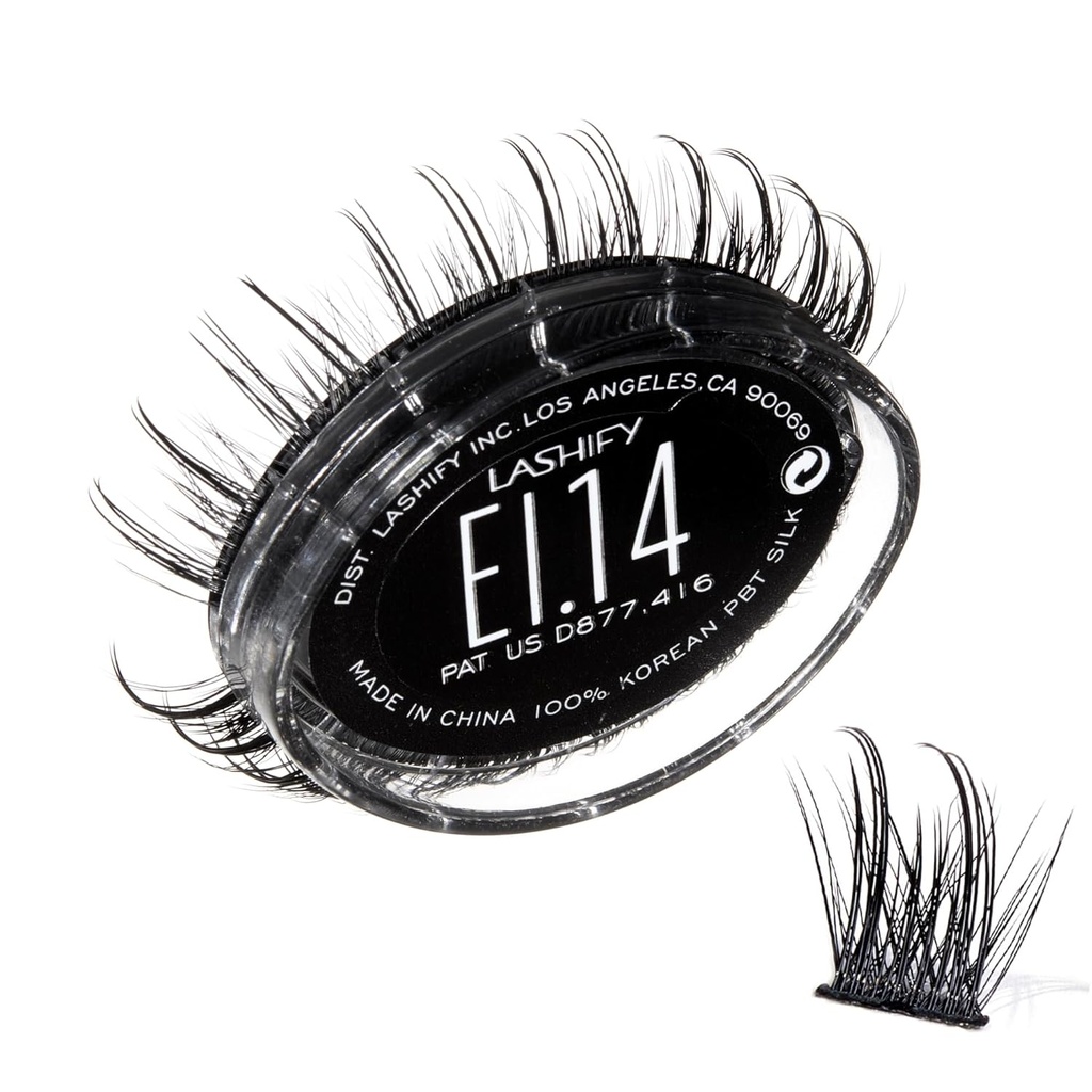 Lashify Extreme Ice 14mm Gossamer DIY silmäripsilaajennukset Refill, ensimmäinen kaksikuituinen Lash, joka Ominaisuudet sekä ohut ja ohut kuidut, musta, helppo valhe Lashes