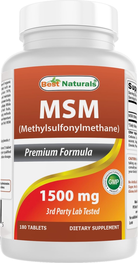 Best Naturals MSM 1500 mg 180 tablettia