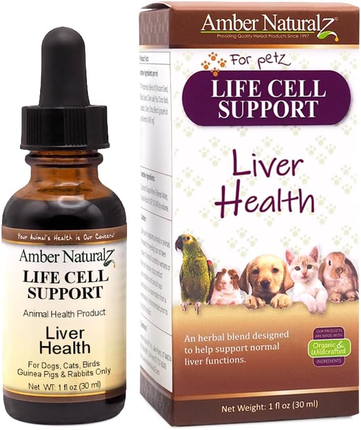 Amber NaturalZ Life Cell Support Herbal Supplement koirat, kissat, linnut, kanit, ja Guinea Siat ... tukee normaalia maksan toimintaa ja lymfaattista terveyttä...