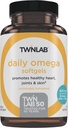 Twinlab Daily Omega Softgels - Gemensam Hälsa och Hjärnhälsa Fisk Oljetillskott - 800 mg, 30 Softgels
