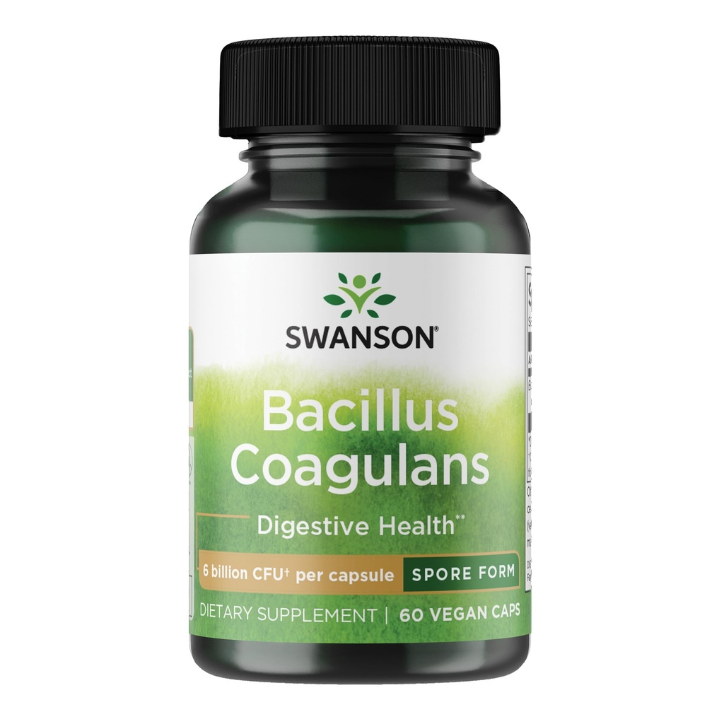Swanson Bacillus Coagulans Spore-Form Probiootti aikuisille, jotka etsivät 6 miljardia PMY - Acid-Resistant (60 Vegaanikapselit)