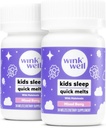 Wink Well Lapset pureskella sulaa- Lapset nukkua Aid Pureskella Melatonin 1mg- Nopea Syvä Toddler uniapu, Drug-Free-Fast, Non-Habit-Foming liuottaa tabletit- 30 sulaa (paketti 2)