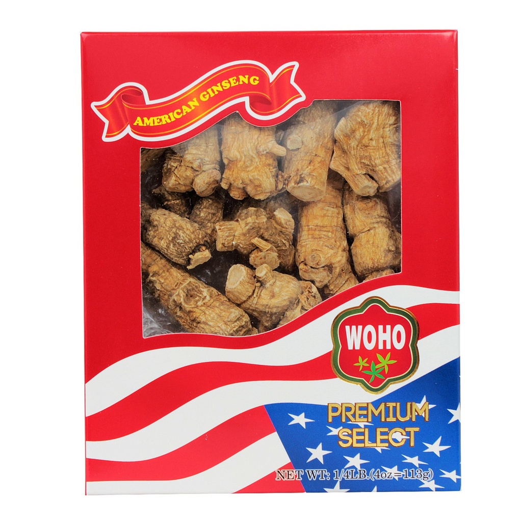 Woohoo Natural WOHO #109.4 Lyhyt Jumbo American Ginseng Roots 4oz Box