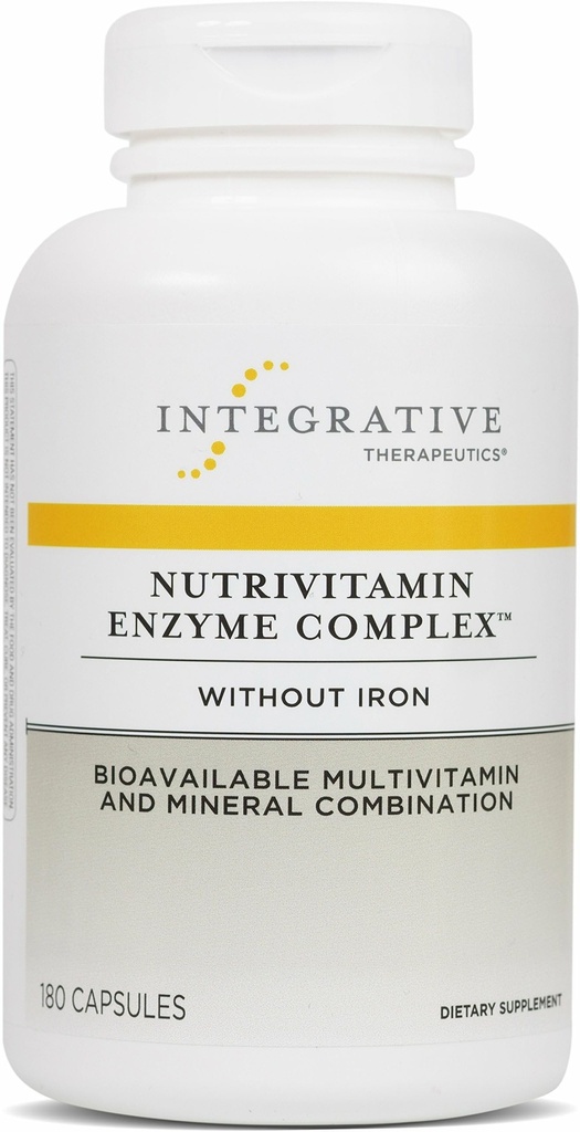 Integrativ terapeutik NutriVitamin Enzyme Complex - Multivitamin Supplement för antioxidantstöd * - Digestive Enzymes med viktiga näringsämnen - Dairy-Free - 180 kapslar (60 portioner)