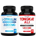 L Citrulline 3000mg Supplement (240 greve) L Arginine & Nitric Oxide Pills - Tongkat Ali För Män 1200mg 200 till 1 extrakt - (120 greve) Stöd,Drive & Athletic Performance - Vegan & USA Made
