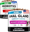 Probiootit + Anal Gland Tuki Koirat Bundle - Ruoansulatuskanavan Entsyymit & Prebiootit - Allergia, ripuli, Ummetus & Scoot hoito - Kuitu täydentää digestio, Gut Health & Immuniteetti - Valmistettu USA