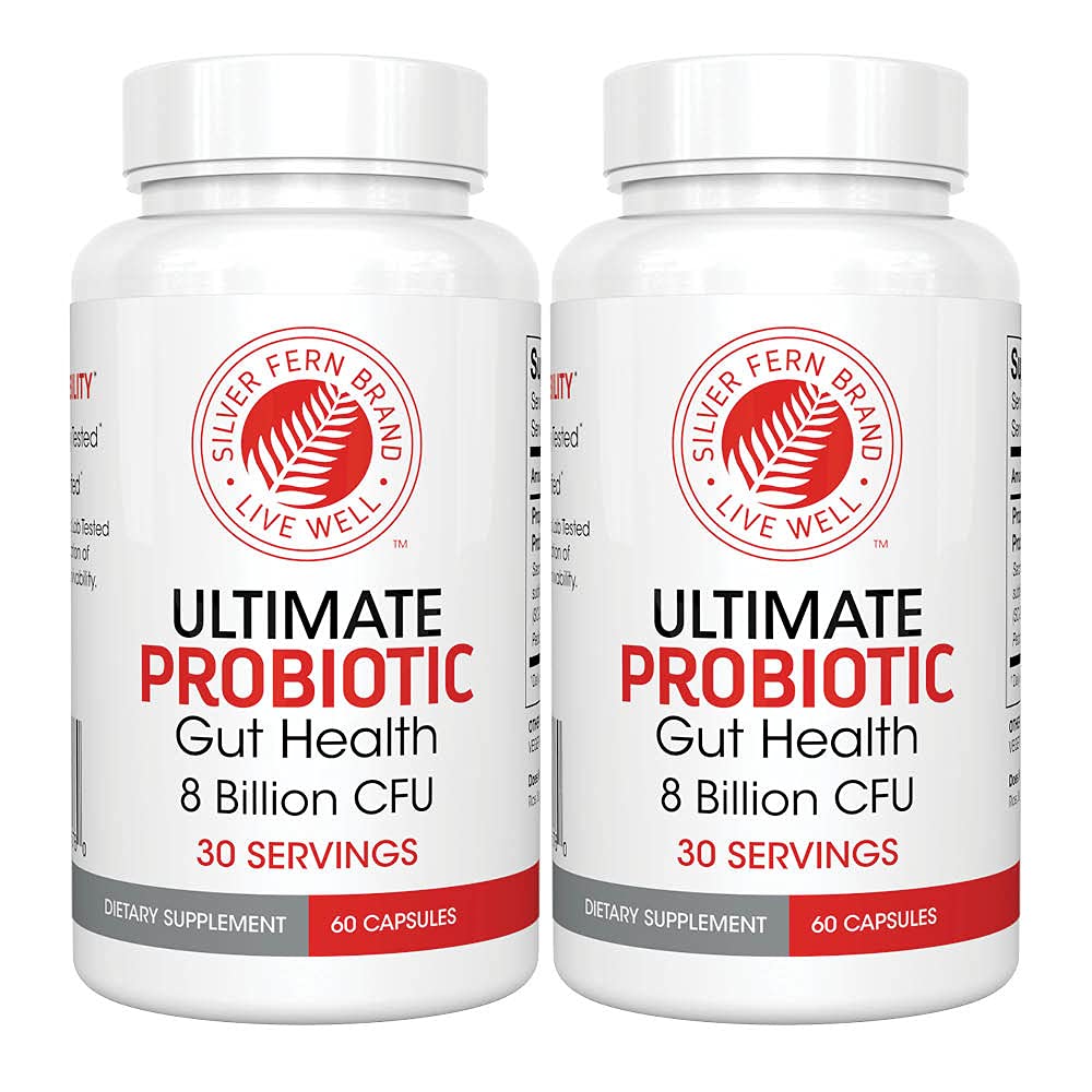 Hopea Fern Ultimate Probiootti 2-Pack Probiootit naisille ja miehille 8 miljardia PMY Spore- Forming Gut Health Supplement . DNA Varmennettu, vegaaninen probiootti, säilyvyys vakaa, korkea selviytymiskyky 120 kapselia