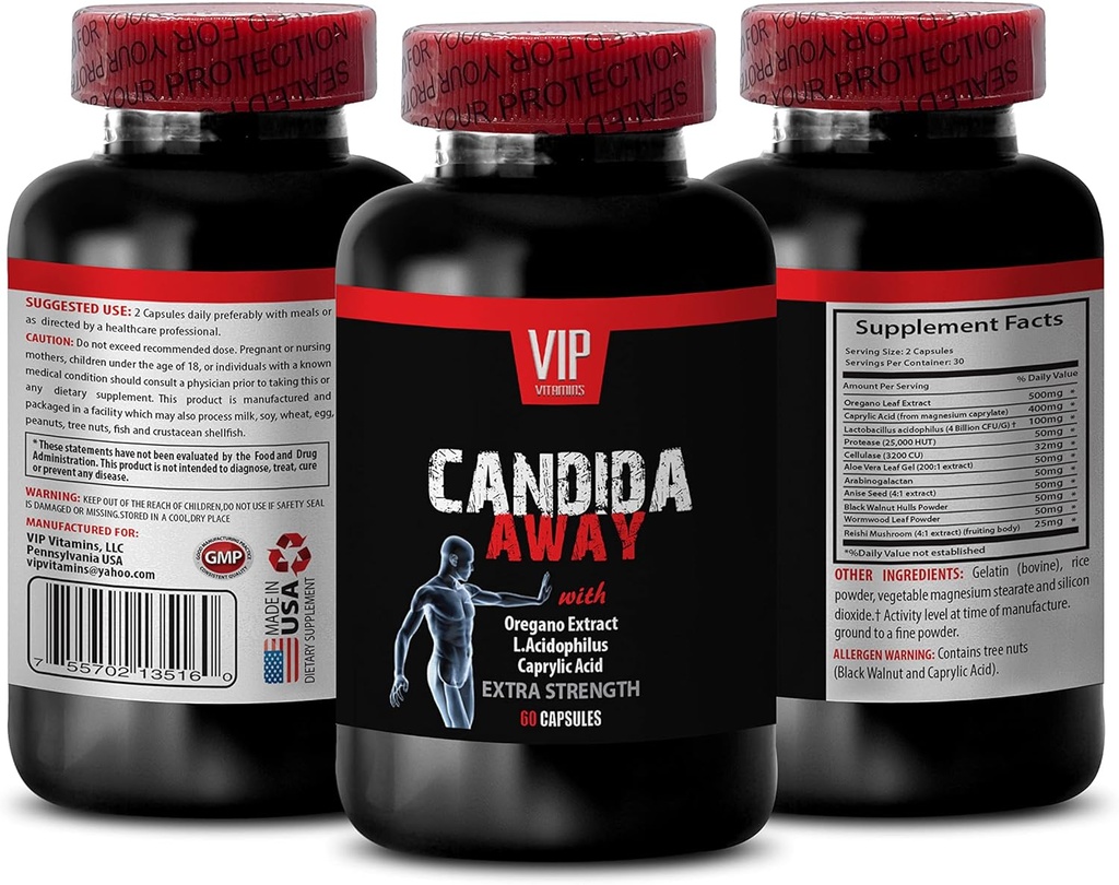 Immuunijärjestelmä Booster - CANDIDA Away EXTRA VAHVUUDELLINEN ESITYS - Candida puhdistus, candida tuki, candida liikakasvu, candida täydentää, candida monimutkainen, candida - 1 pullo 60 kapselia