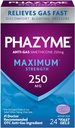 Phazyme Maximum* Vahvuus Anti-Gas 250 mg simetikonikaasua helpotus aikuisille, nopeat geelit nopeasti helpottava, paine ja häiriö, 24