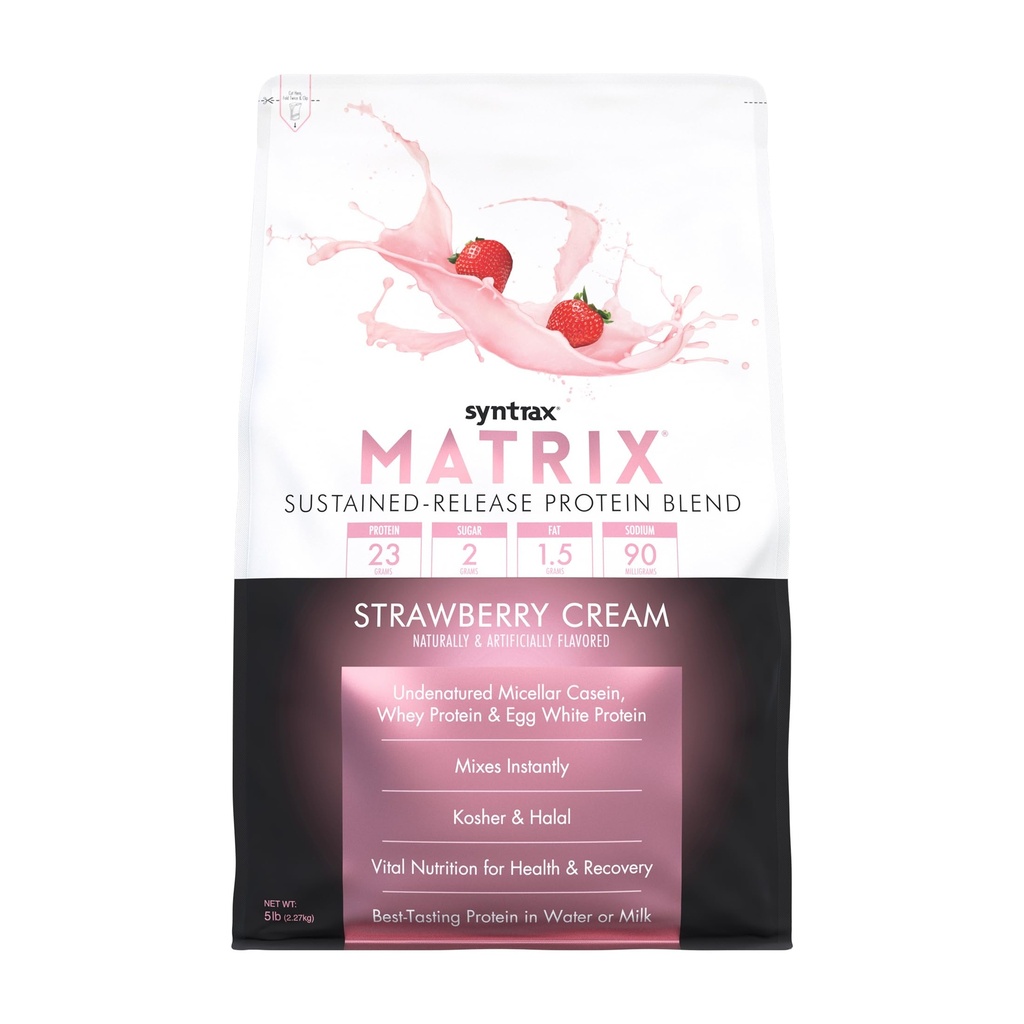 Syntrax Nutrition Matrix - Kestävä-Julkaise Proteiini Blend, Strawberry Cream 5 kg.