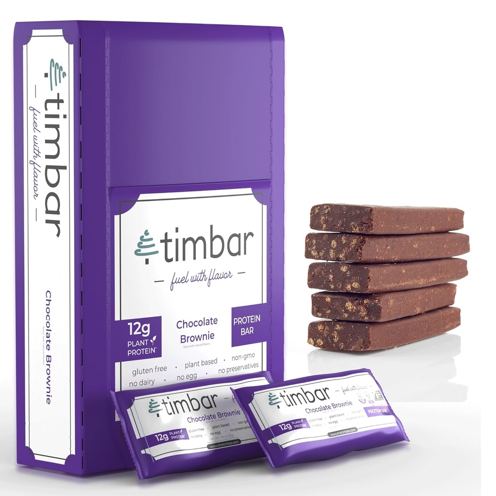 timbar Protein Bars 12 Pack 12g Proteiini & 9g Kuitu Kasvipohjainen - Energia- ja Pähkinät Bars 