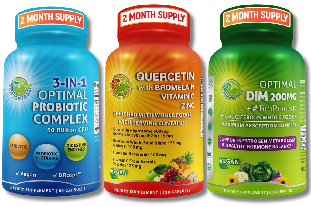 Vegaanihormonaali, immuuni- ja suolistoterveyden tuki Bundle 