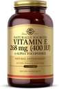 Solgar E-vitamiini 268 mg (400 IU) - 250 Softgels - Luonnollisesti käytetty E-vitamiini d-Alpha-tokoferoli - Gluteeniton - 250 tarjoilua