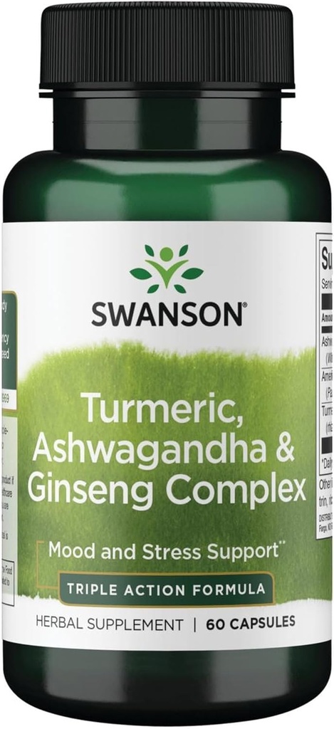 Swanson Full Spectrum Turmeric Ashwagandha & Ginseng Complex 60 kapselia