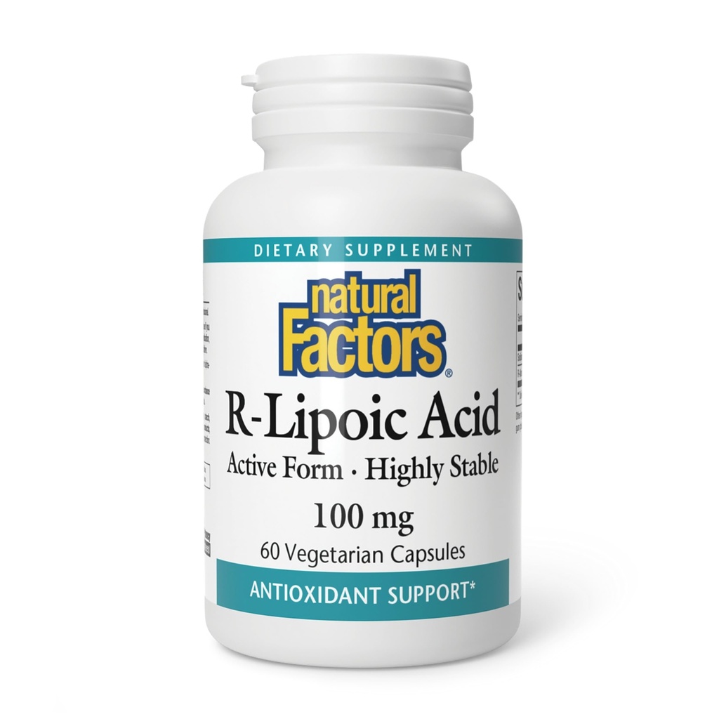 Naturliga faktorer, R-Lipoic Acid, Antioxidant Support, 60 kapslar