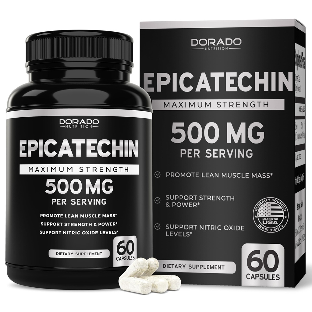 Epicatechin Extract 500 mg Per Serving (60 kapselia) Myostatiini Inhibiittori, Myostatiini Blocker Lean Muscle, Typpioksidi, Kestävyys & Endurance