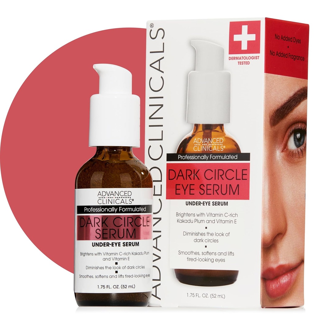 Advanced Clinicals Dark Circle Kofeiini silmän seerumi kasvot hyaluronihappoa Kosteus + Peptides ... Kirkastava C-vitamiini seerumi auttaa parantamaan ulkonäköä Puffy Eye & Fine Lines, 1,75 Fl Oz