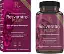Reserve Beauty Resveratrol Plus+ 500 mg - Rapid- Release Resveratrol Kapselit Quercetin varten Immuunijärjestelmä, Brain Health & Cellular Health - Gluteeniton & Vegan - 30 kasviskapselit