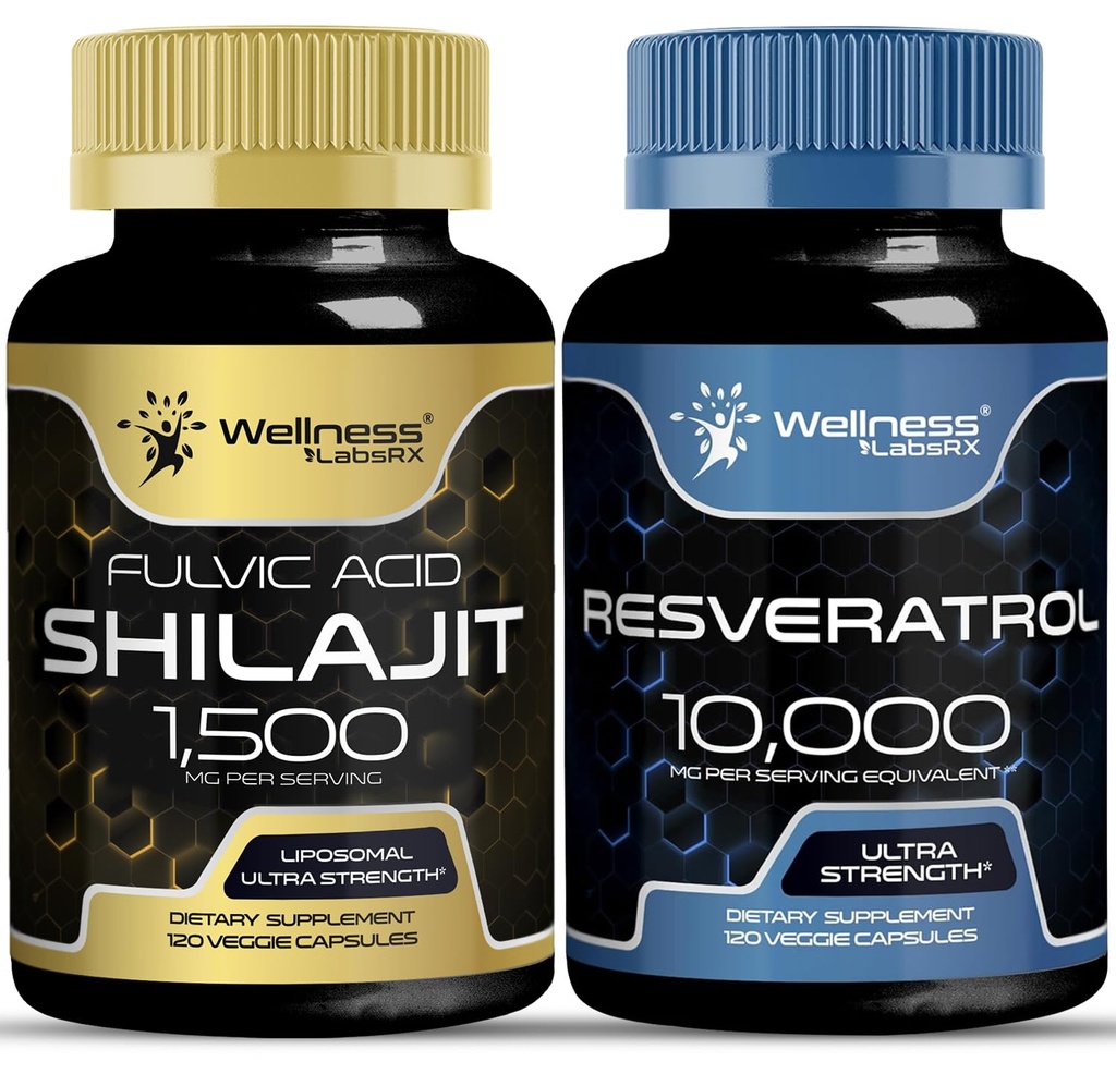 WELLNESS LABSRX Resveratrol Capsules med Shilajit Pure Himalayan kapslar