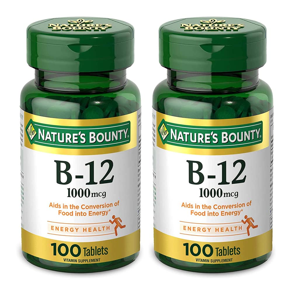 Luonnon Bounty luonnollinen B12, 1000 mcg, 100 tablettia (pakkaus 2)