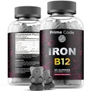 B12-vitamiinia Naiset ja miehet, 20 mg rauta täydentää aikuisille, ilmainen veren rakentaja Anemia, B12-vitamiinia Gummy Iron & Natural Blackberry maku, Vegan, ei-GMO, 30 päivän tarjonta