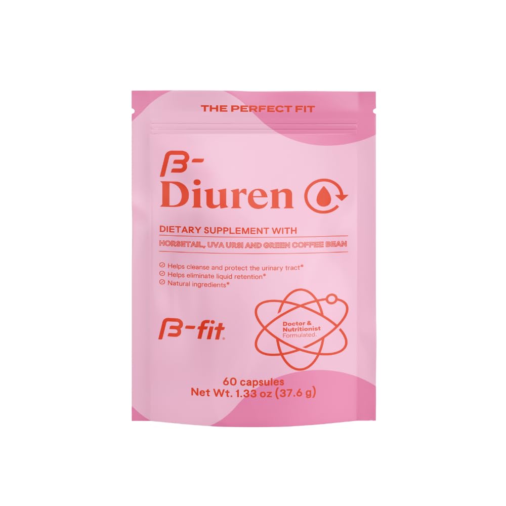 Diuren - Diuretic Capsules med koffein, Horsetail Herb och Uva Ursi - 60 kapslar med naturliga extrakt - Horsetail Supplement - Bästa Diuretika för vattenretention