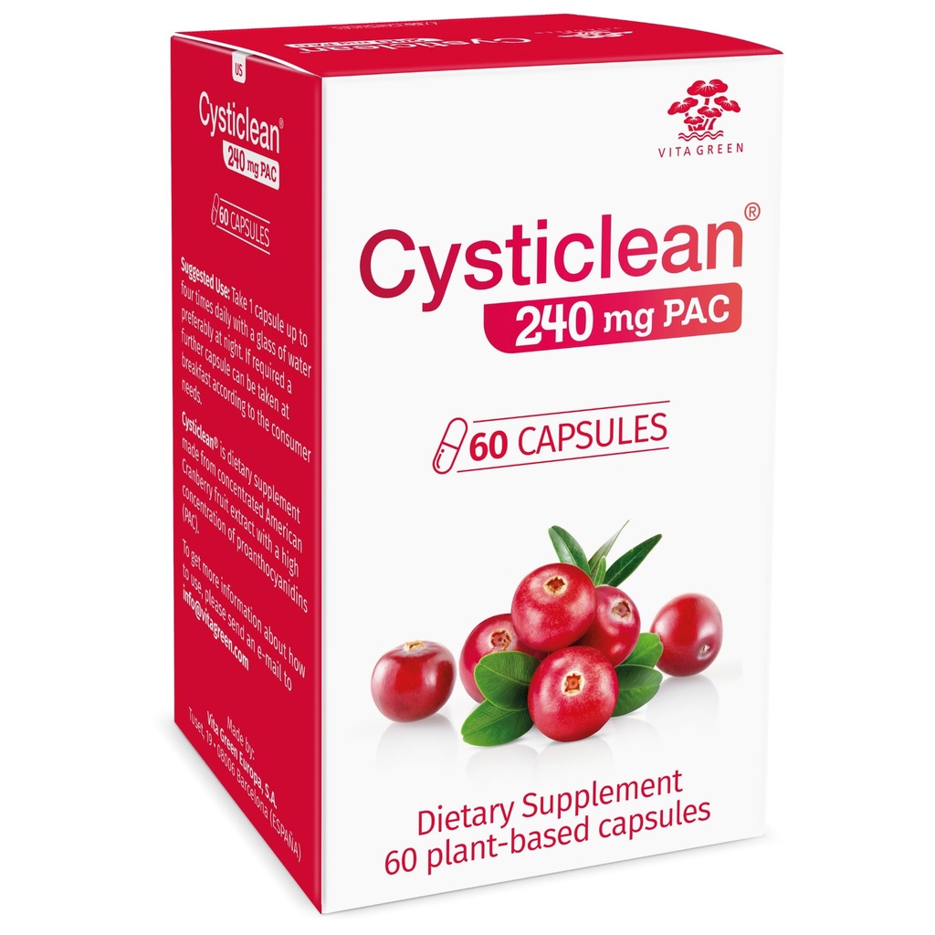 Cysticlean Cranberry PAC Supplement - 240 mg PAC, Sugar-Free - Urinary Tract Infection Support - Mest effektiva Cranberry Pills för Cystitis & Interstitial Cystitis Relief