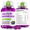 Kalsium Magnesiumsinkki Gummies D3- ja K2-vitamiinilla, suuri imeytyminen Magnesium Glycinate Kaliumia immuuni- ja lihaksille, Vegan Elderberry Flavor 60 Gummy