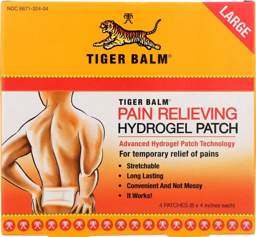 Tiger Balm Pain Relieving Large Patch, 4" x 8", 4 / pack ...