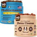 Natural Dog Company Multitamine & Liver & Country Chews Bundle - kattava terveystuki Senior Dogs, edistää detoxification, parannettu ruoansulatus, Radiantti iho & turkki, helppo antaa