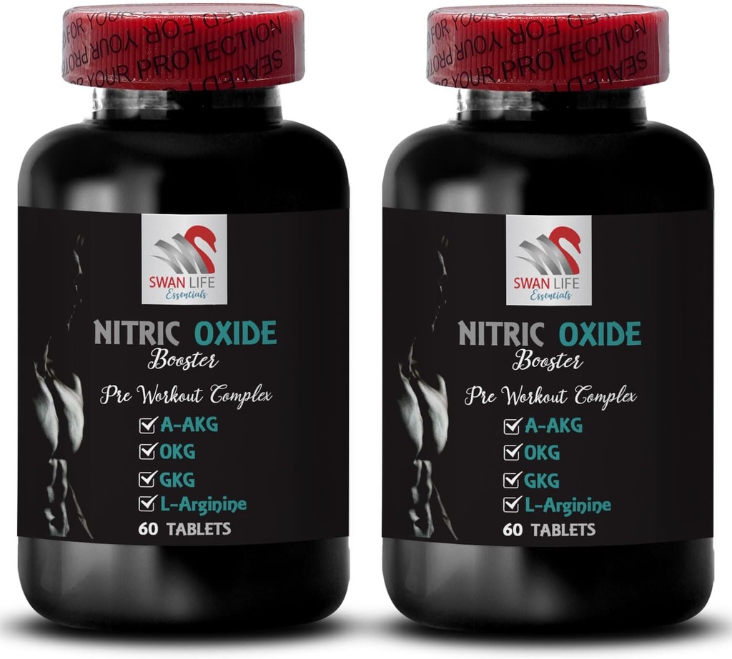 Harjoitus täydentää - NITRIC OXIDE BOOSTER - typpioksidi, typpioksidi täydentää miehille, fyysinen aktiivisuus, voimaa tukea, teho vauhtia, A-AKG, lihastuki 2 pullo 120 tablettia