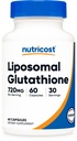 Nutricost Liposomal Glutatione Supplement 60 kapselia, 720 mg per Serving - Vegaani, GMO-vapaa, 30 tarjoilua